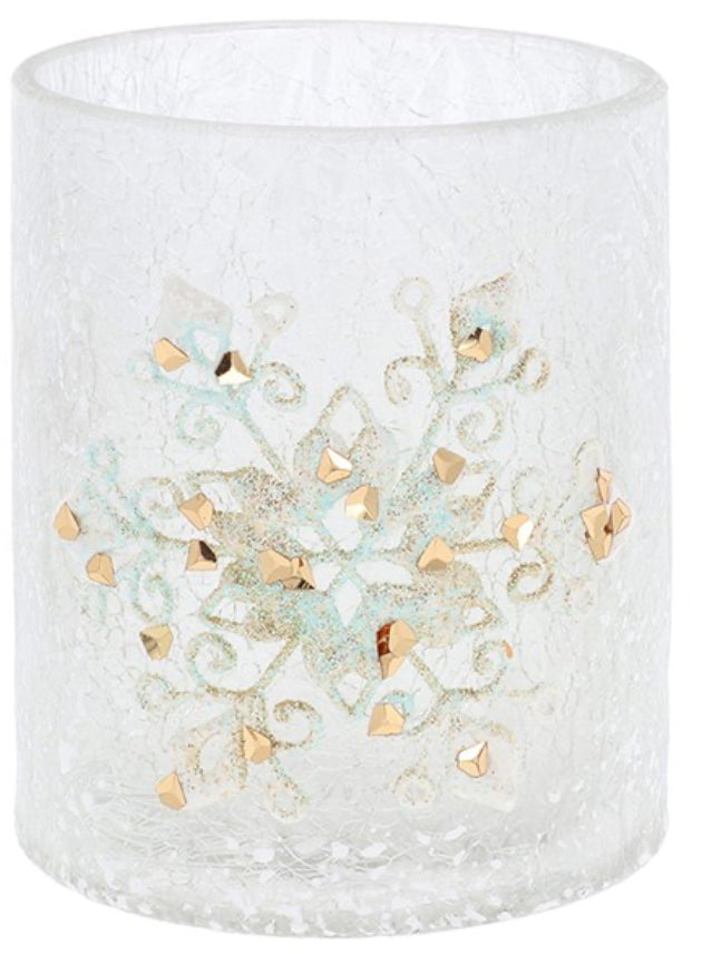 Crackle Snowflake Tealight Holder