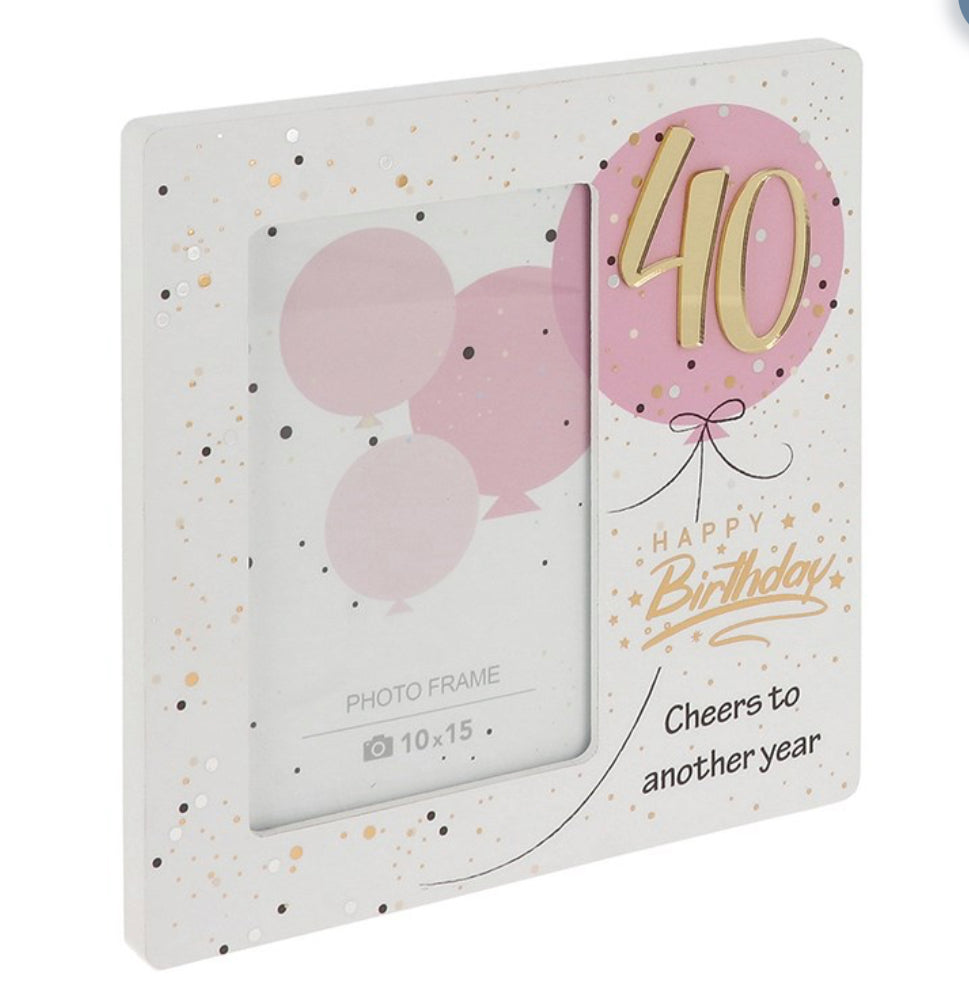 40th Balloons Birthday Frame