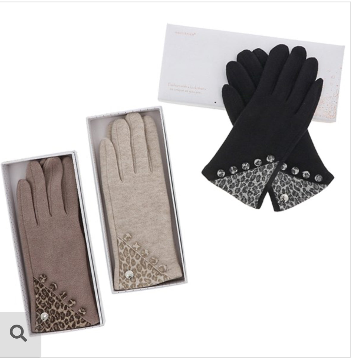 Animal Print Boxed Gloves
