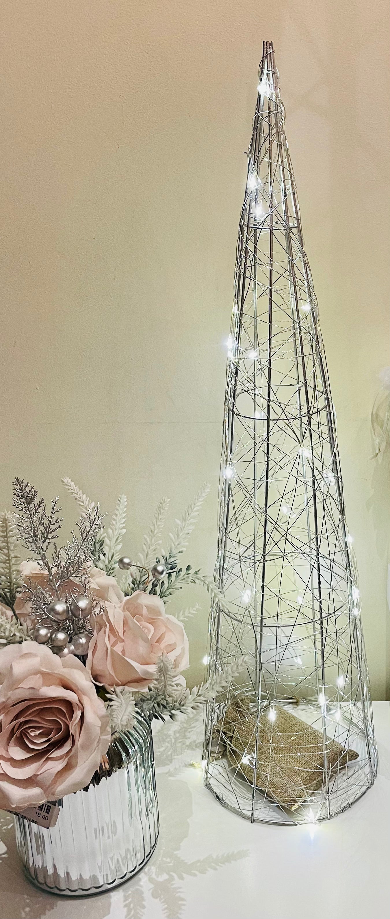 LIGHT UP INDOOR/OUTDOOR CHRISTMAS CONE 60CM