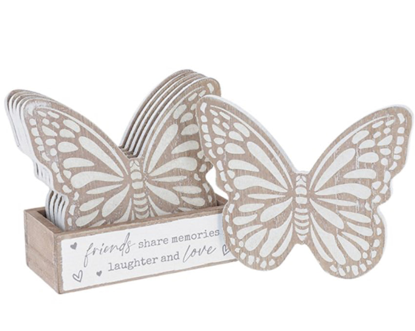 Friends Share Memories Laughter and Love Butterfly Coaster