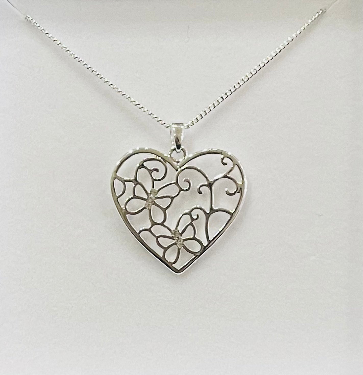 Silver Plated Filigree Heart Necklaces