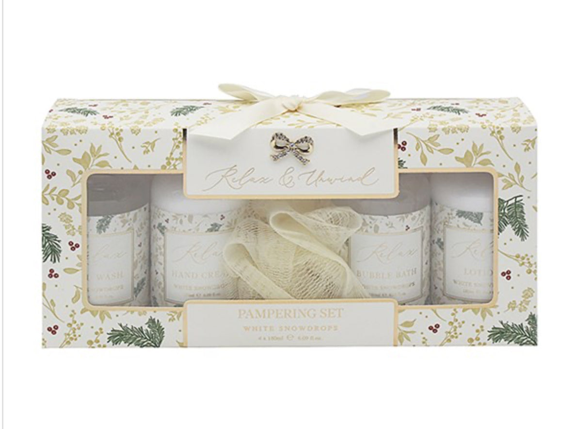 Xmas White Snowdrop Bathing Set