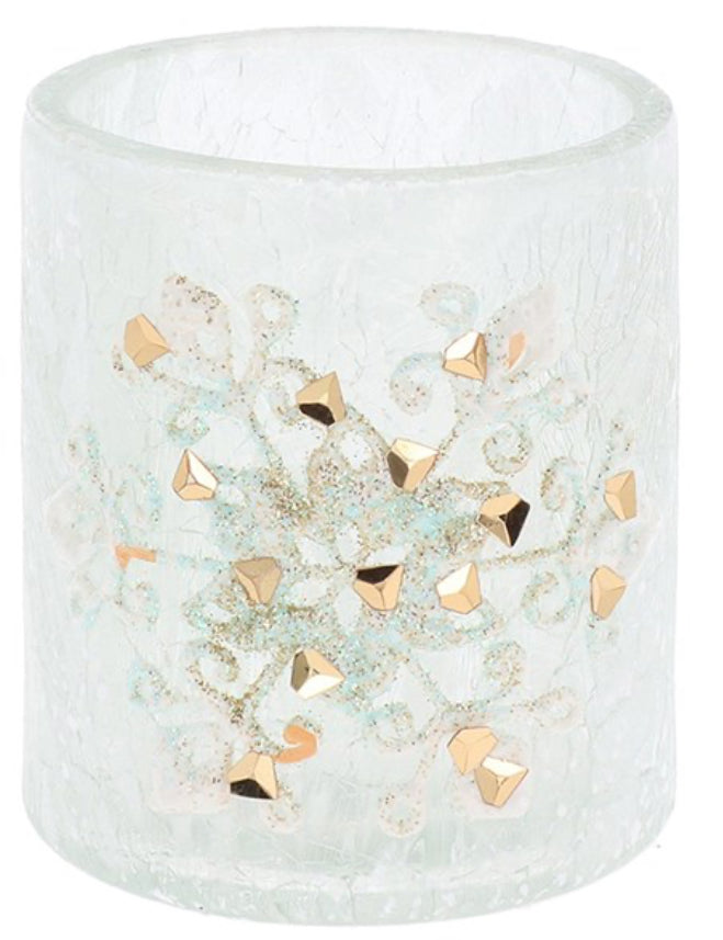 Crackle Snowflake Tealight Small