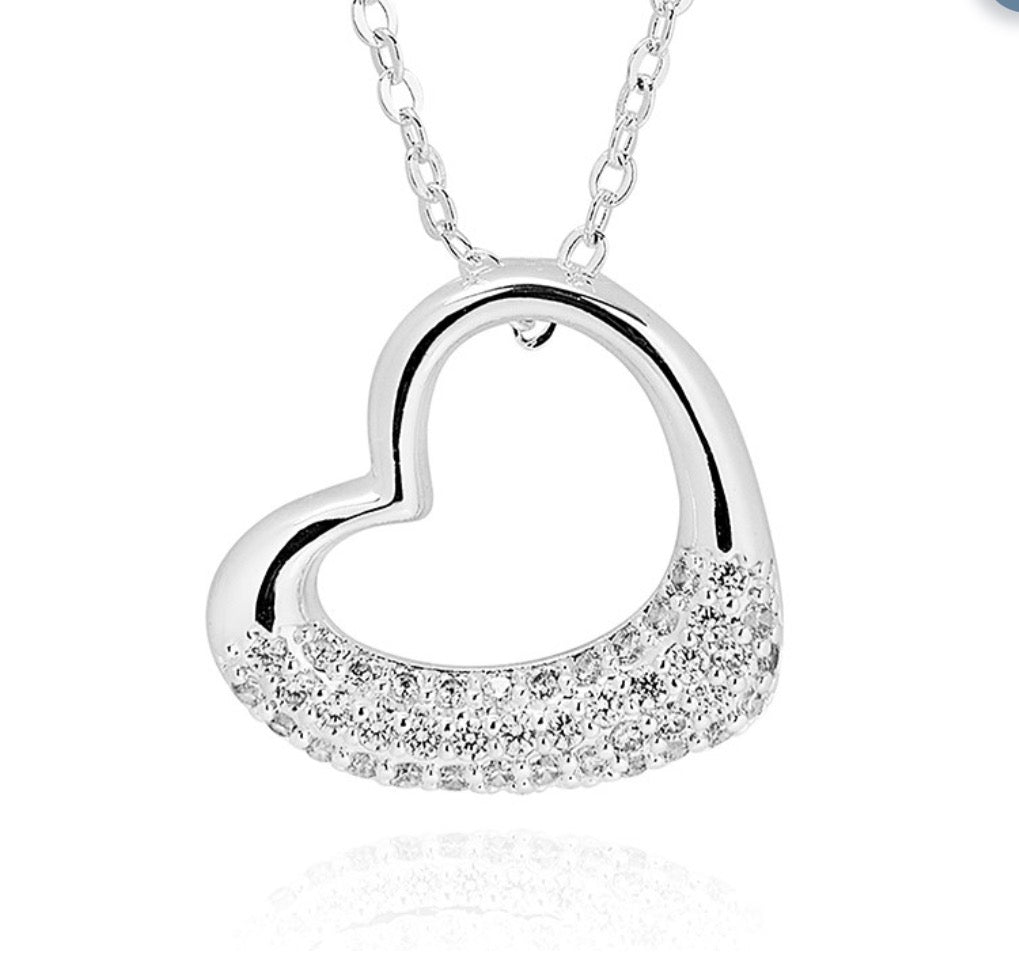 Pretty Heart Silver Plated Necklace