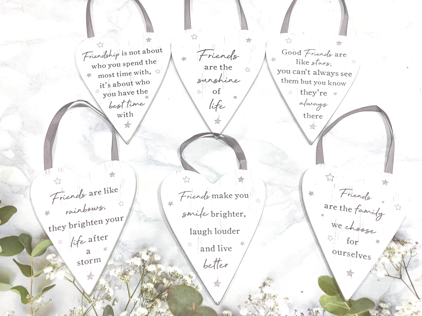 FRIENDSHIP HANGING HEARTS, 11CM