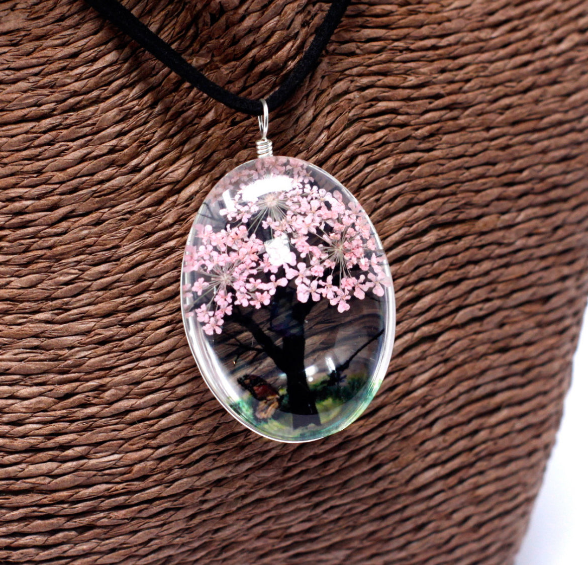 Pressed Flowers Tree of Life set Pink