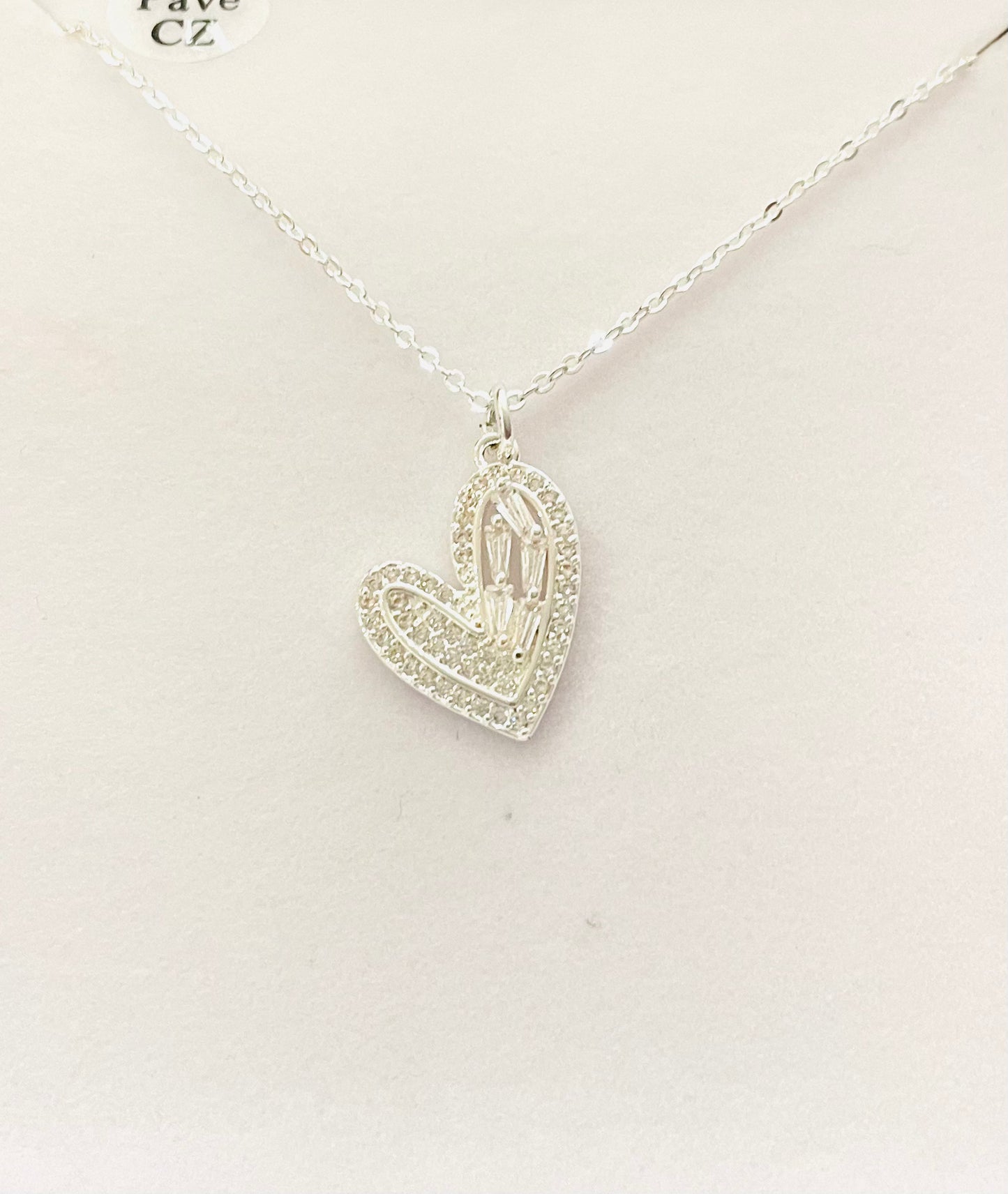 Bling Silver Plated Heart Necklace