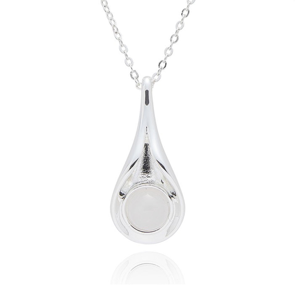 Silver Plated Rose Quartz Necklace