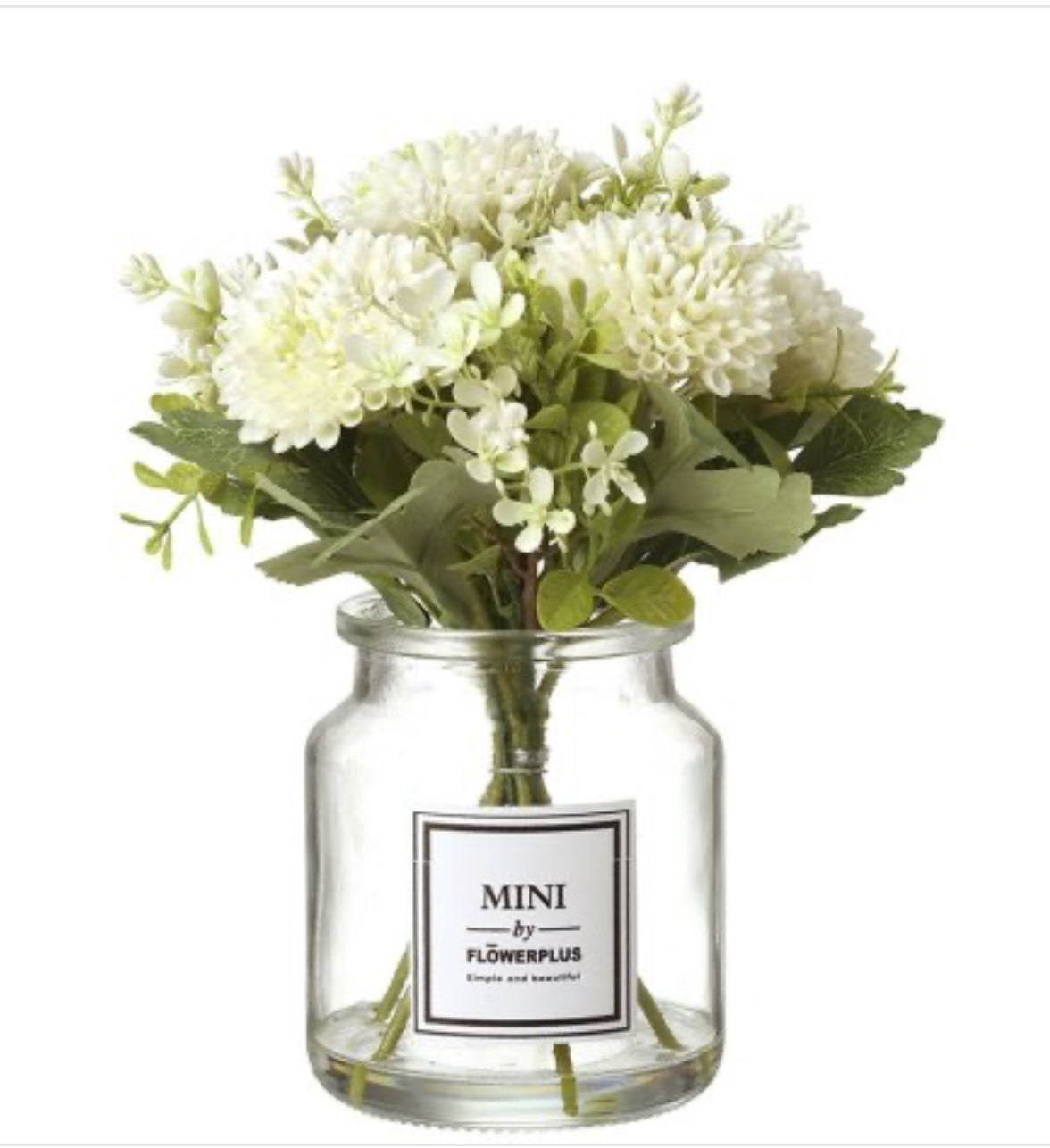 WHITE FLOWERS IN JAR, 23CM