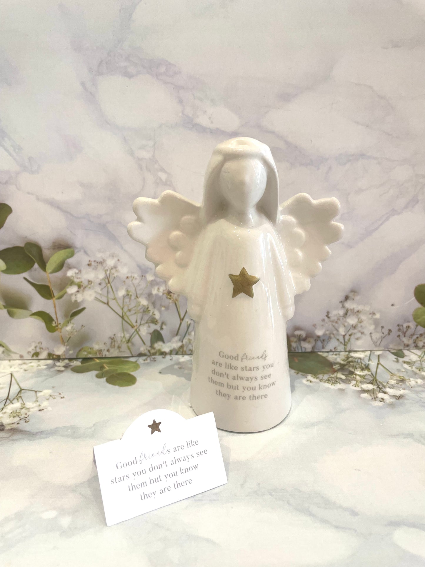 GOOD FRIENDS ARE LIKE STARS ANGEL ORNAMENT