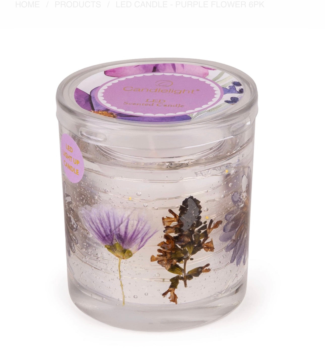 LED Candle - Purple Flower