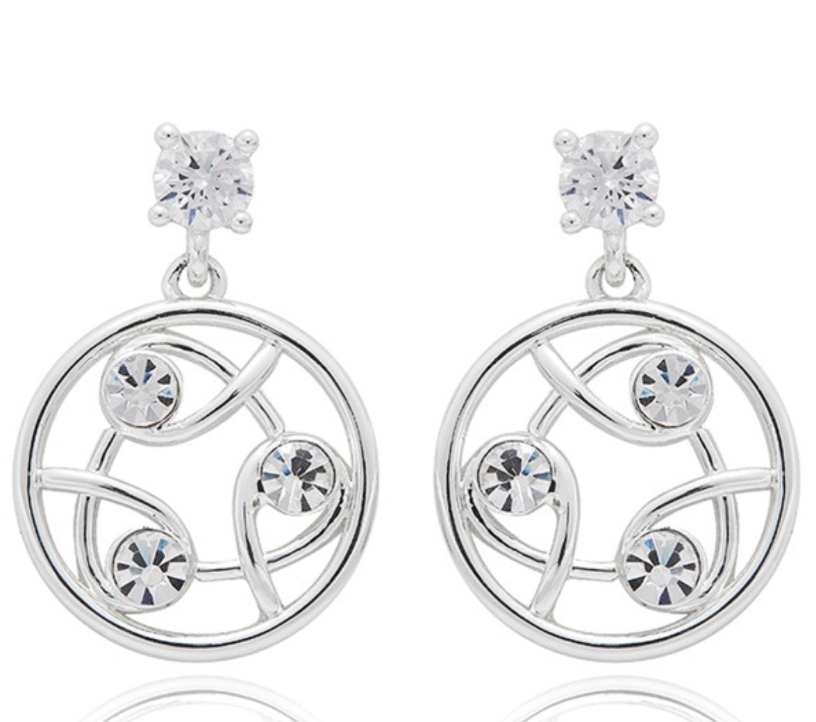 Circle of Kisses Silver Plated Earrings