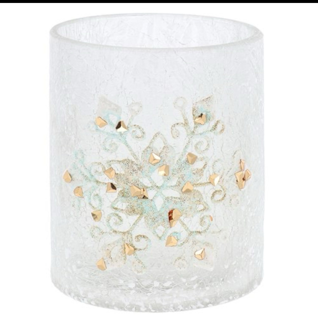 Xmas Crackle Snowflake Tealight Large