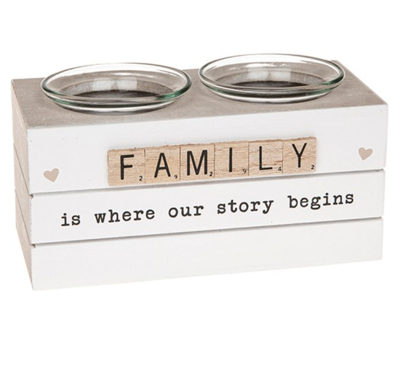 Scrabble Double Tealight Holder Family