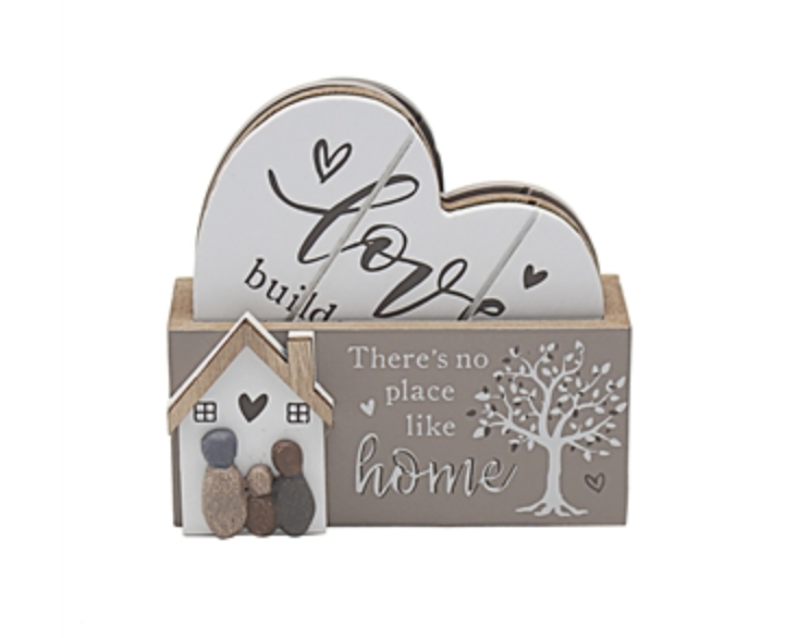 Home Set Of 4 Coasters And Holder 11cm