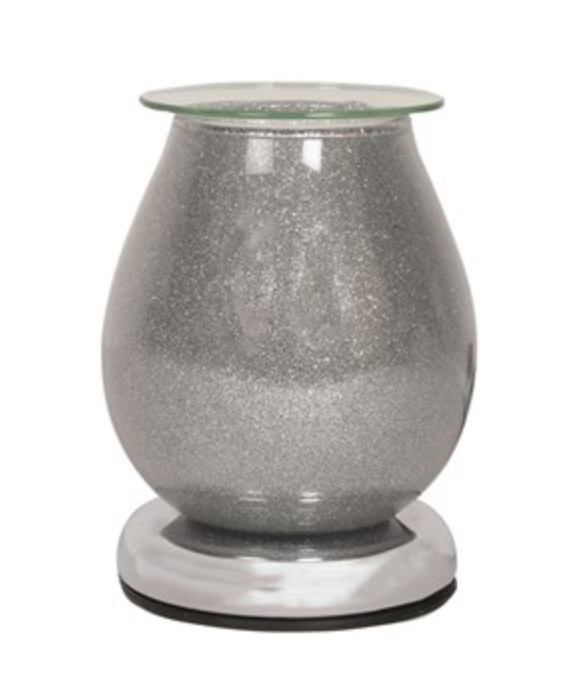Silver Aroma Wax Melt Electric Touch Burner – Silver Sparkle