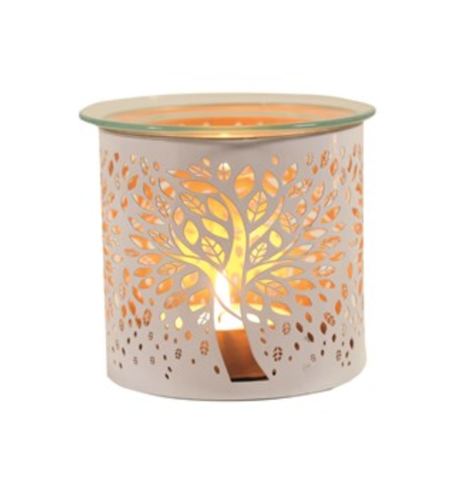 Tree Of Life Tlight/Candle Holder White