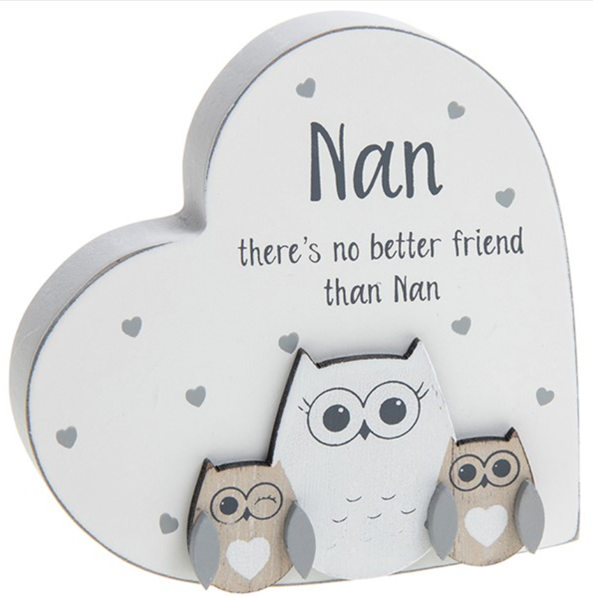Nan There No Better Friend Owl Plaque