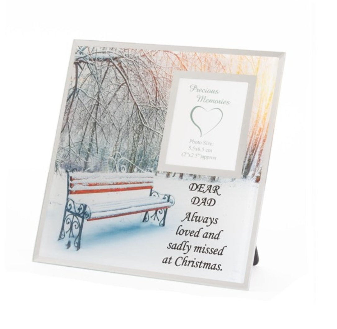 Festive Bench Memorial Frame - Dad 16cm