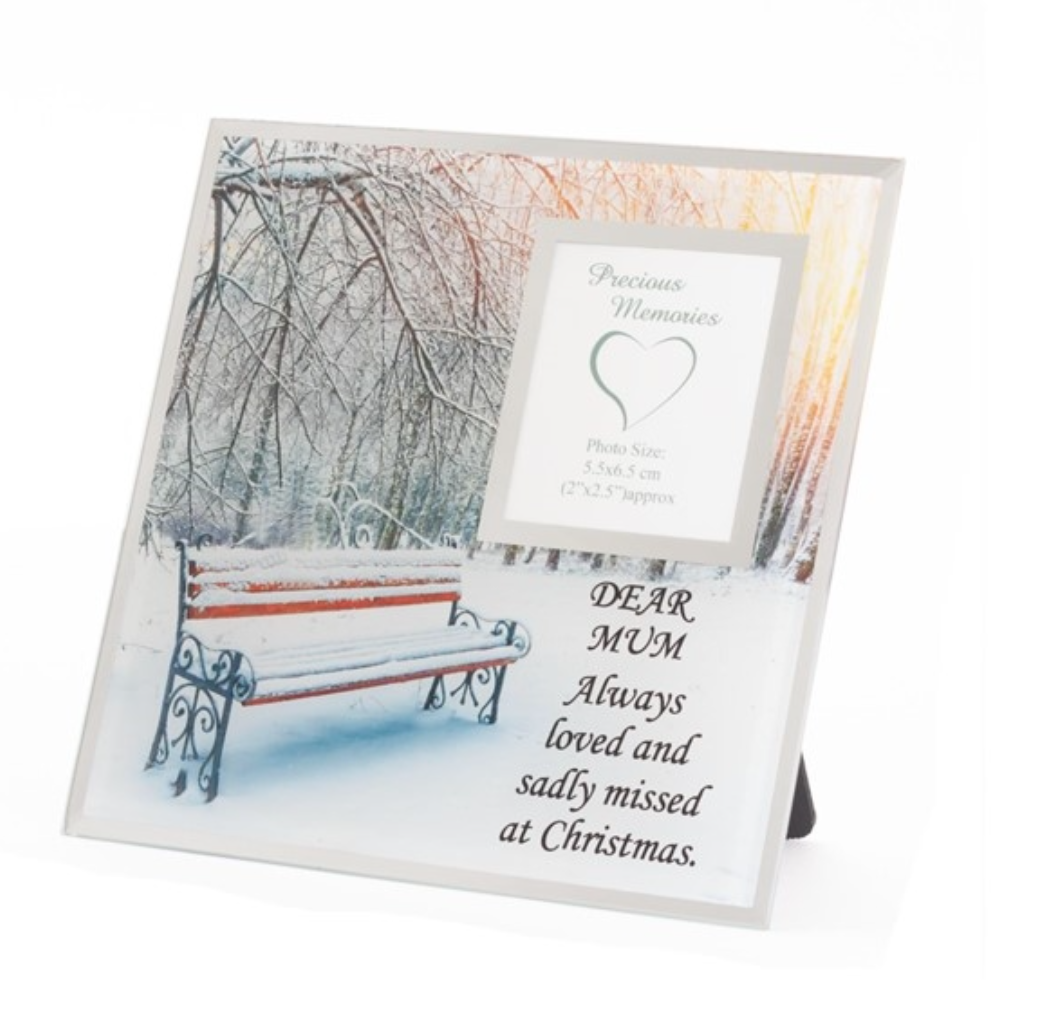Festive Bench Memorial Frame - Mum 16cm