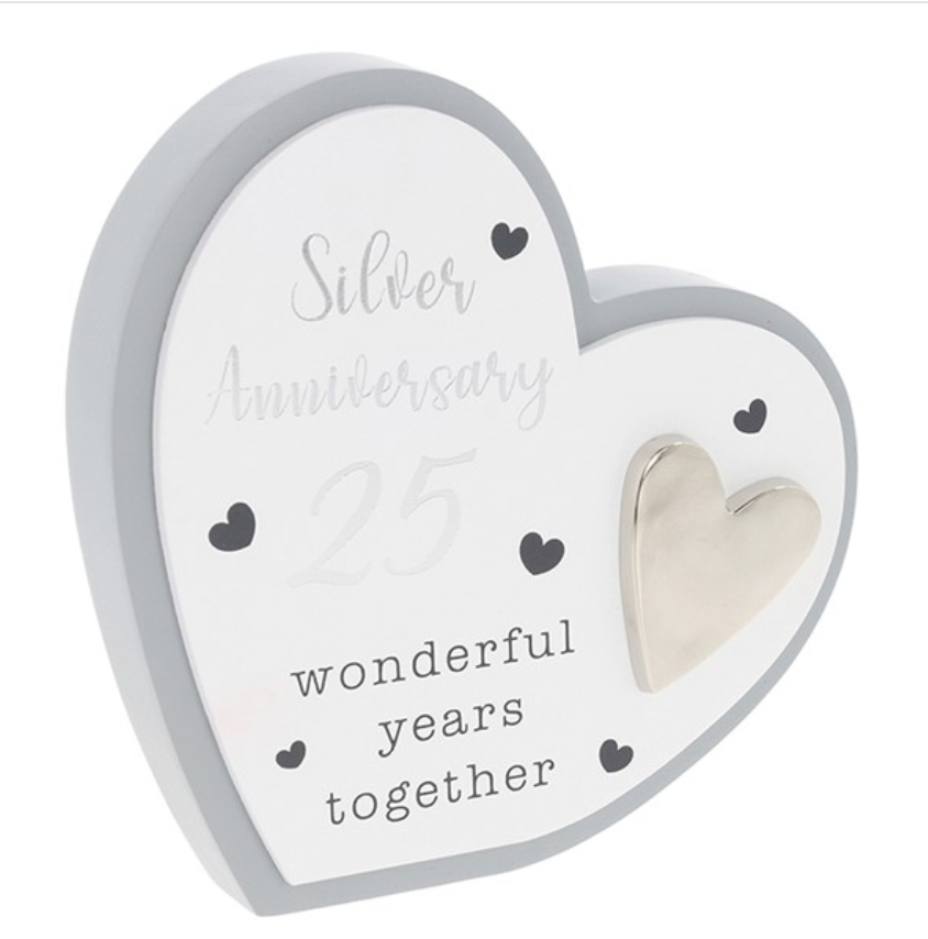 25th Anniversary Heart Plaque