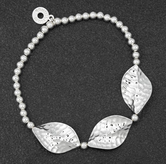 Back To Nature 3 Leaves Silver Plated Bracelet