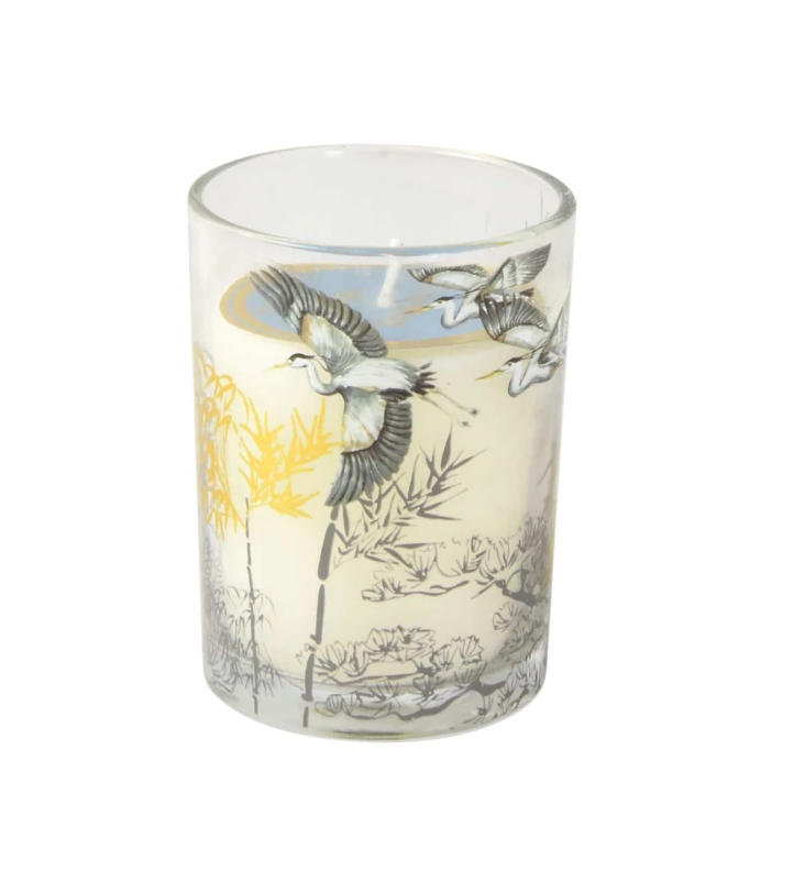 Evening Mist Candle Oriental Heron Design Clean Cotton Scent