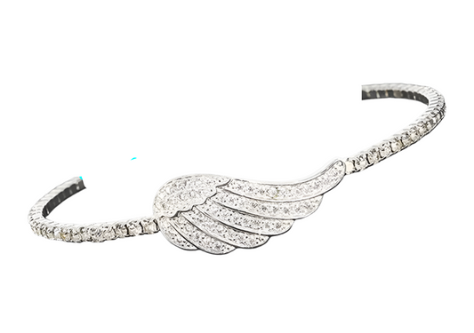 Guardian Angel Silver Plated Pretty Wing Bangle