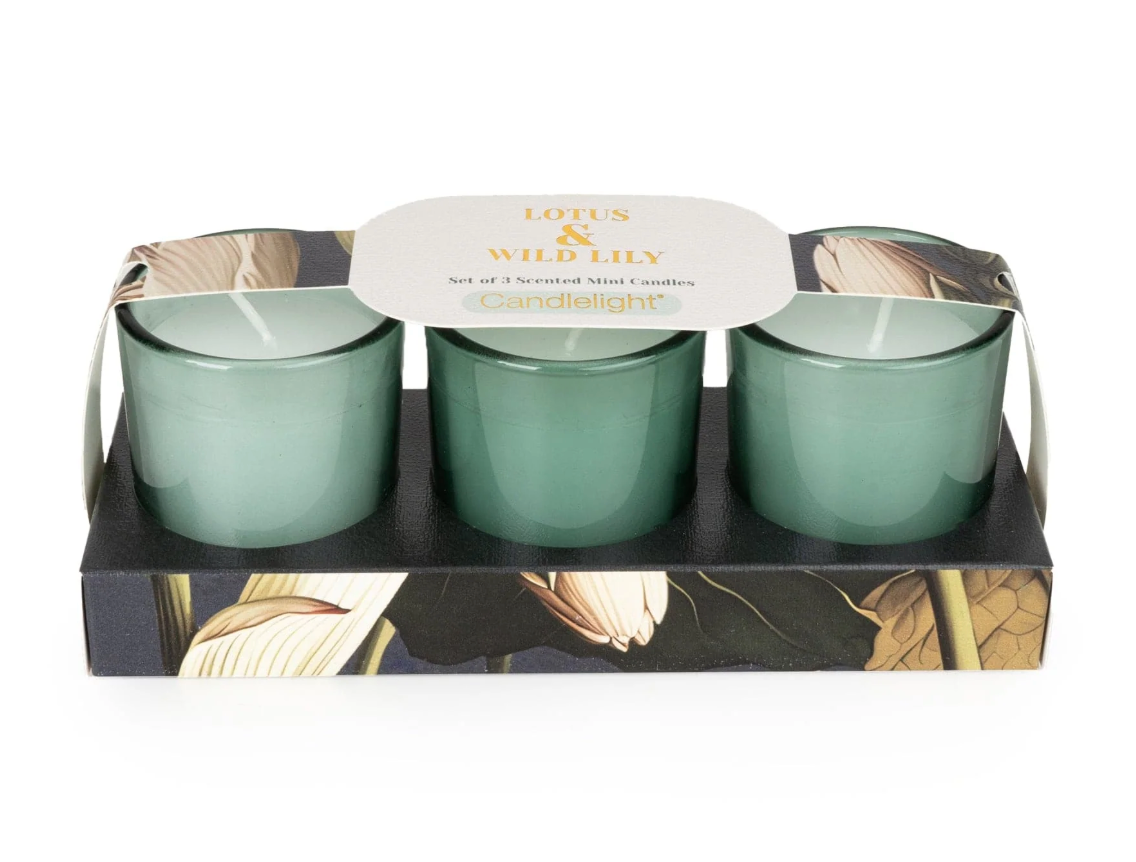 Set of 3 Votives - Lotus & Wild Lily
