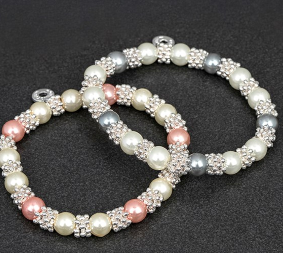 Silver Plated Pearl Lace Bracelet