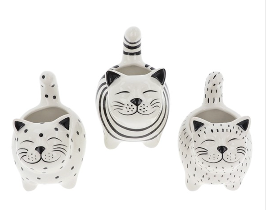 Smiley Cat Planter Small