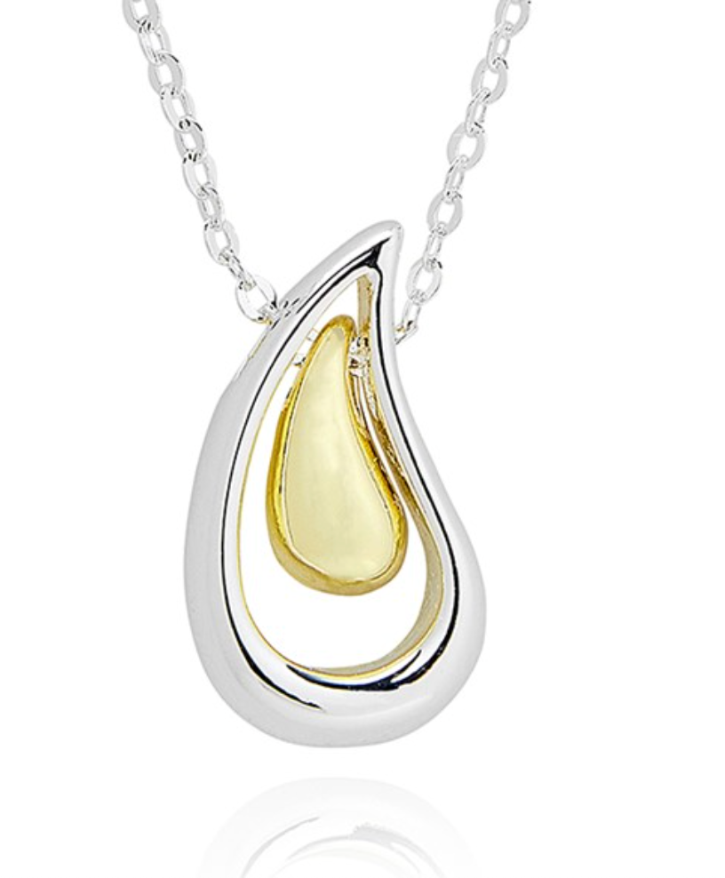 Raindrops Two Tone Droplet Necklace