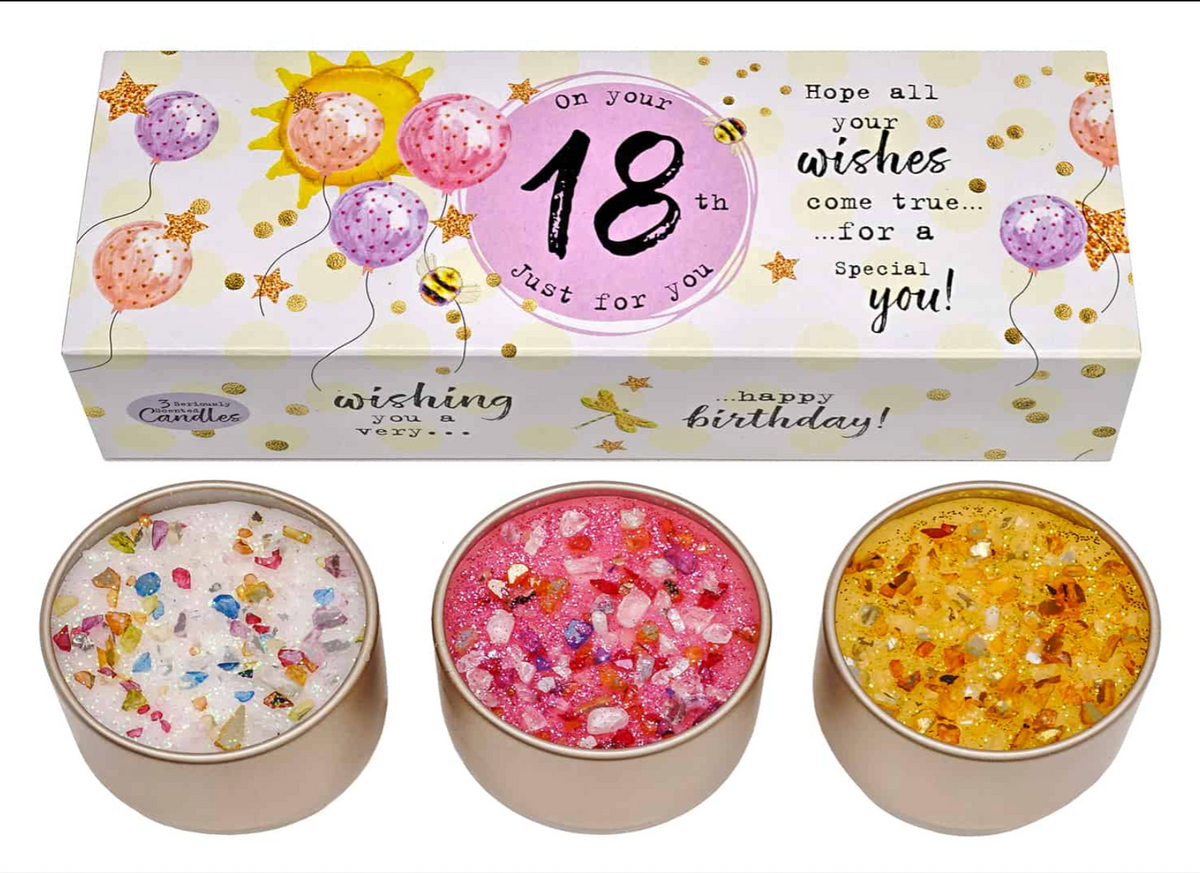 18th Birthday 3 Scented Candles