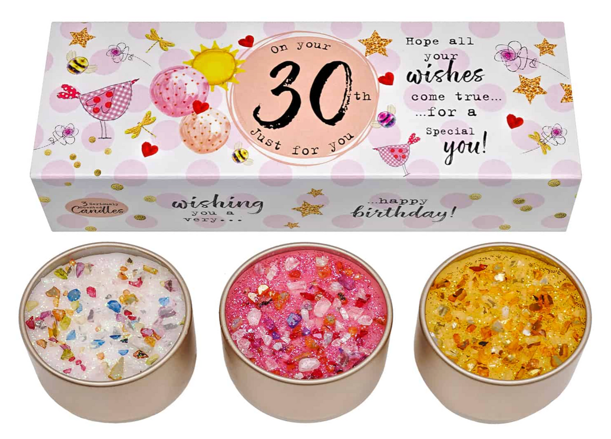 30th Birthday Set Of 3 Scented Candles