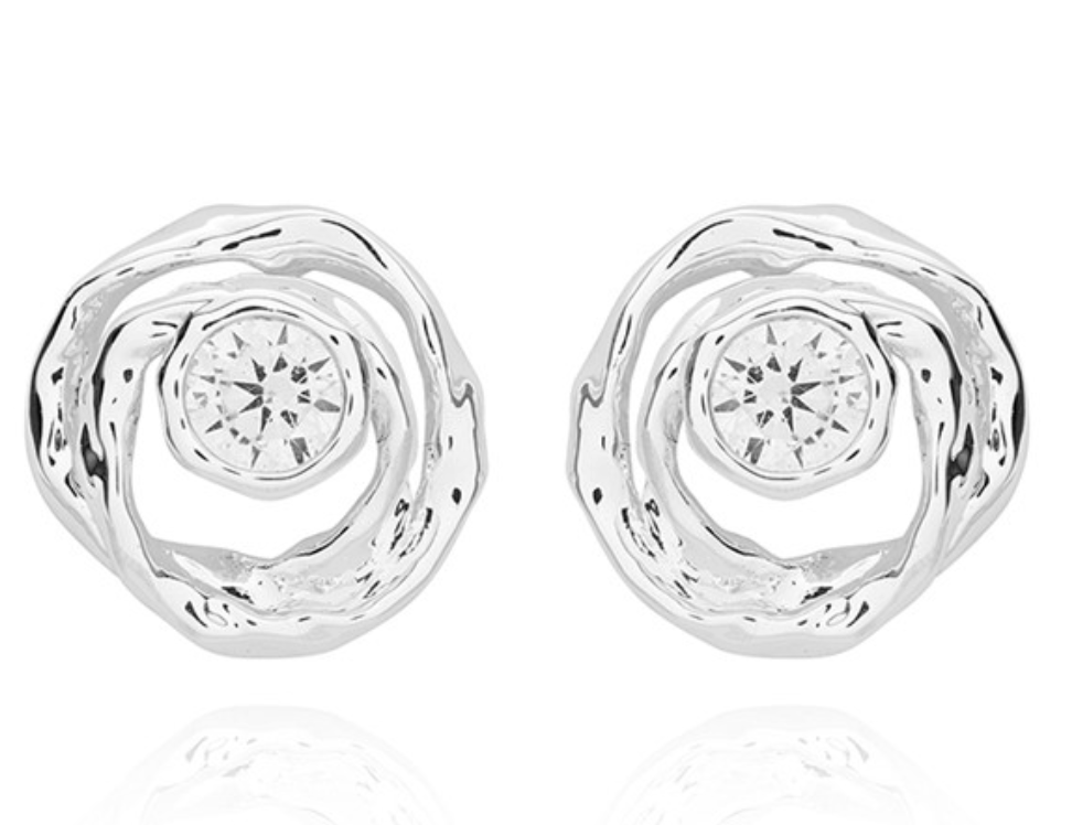 Pure Elegance Silver Plated Circles Earrings