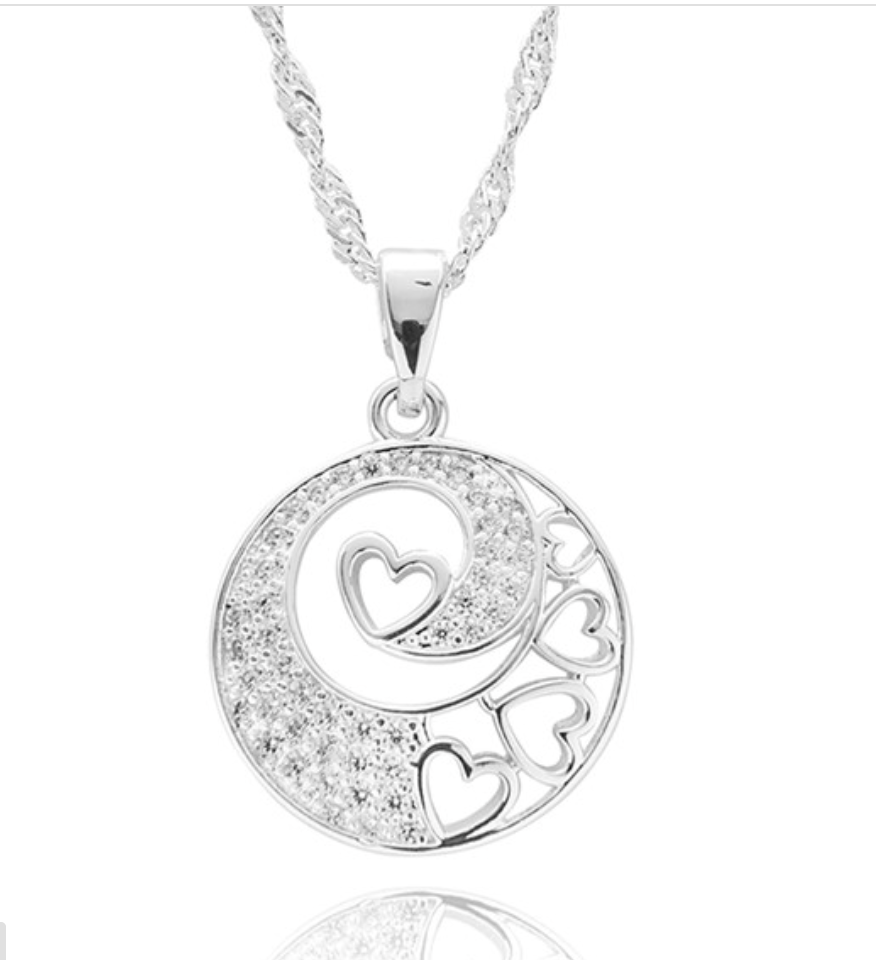 Eternal Swirl Heart Silver Plated Necklace