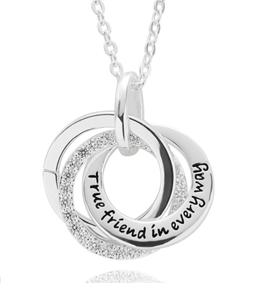True Friend Necklace Silver Plated