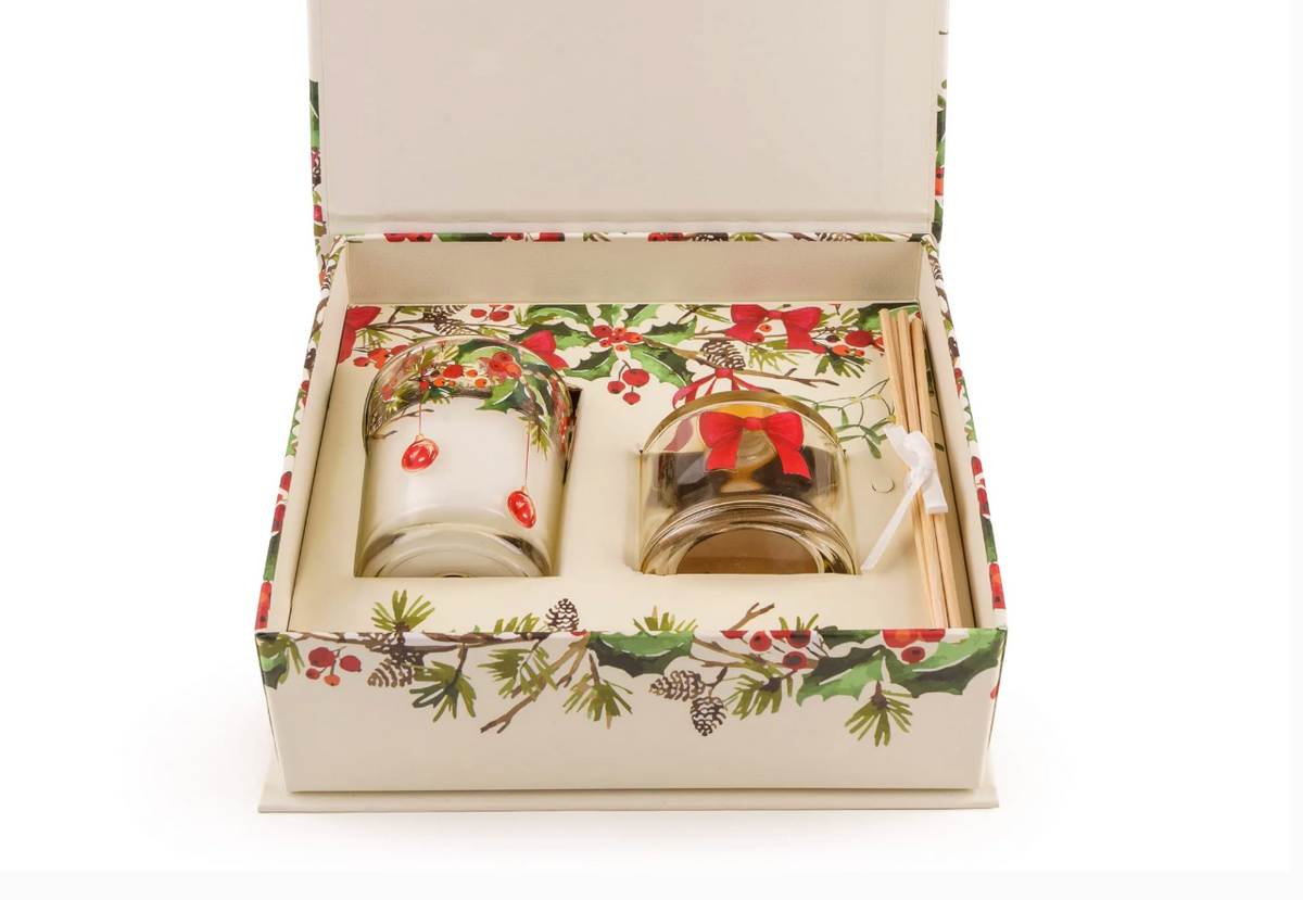 Diffuser & Candle Gift Set - Ribbon & Bows in Cream