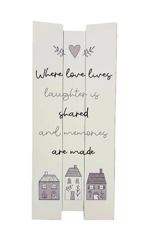 Love Laughter & Memories Long Plaque 20x48x1.8
