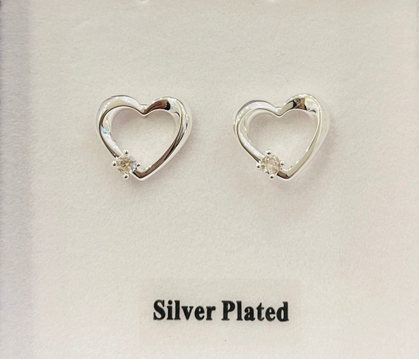 Entwined Hearts Silver Plated Earrings