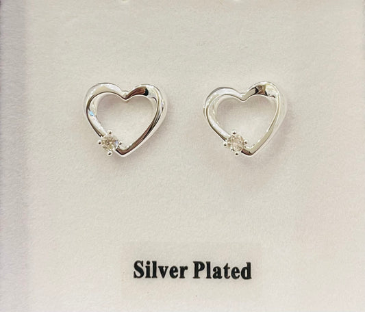 Hearts Silver Plated Earrings