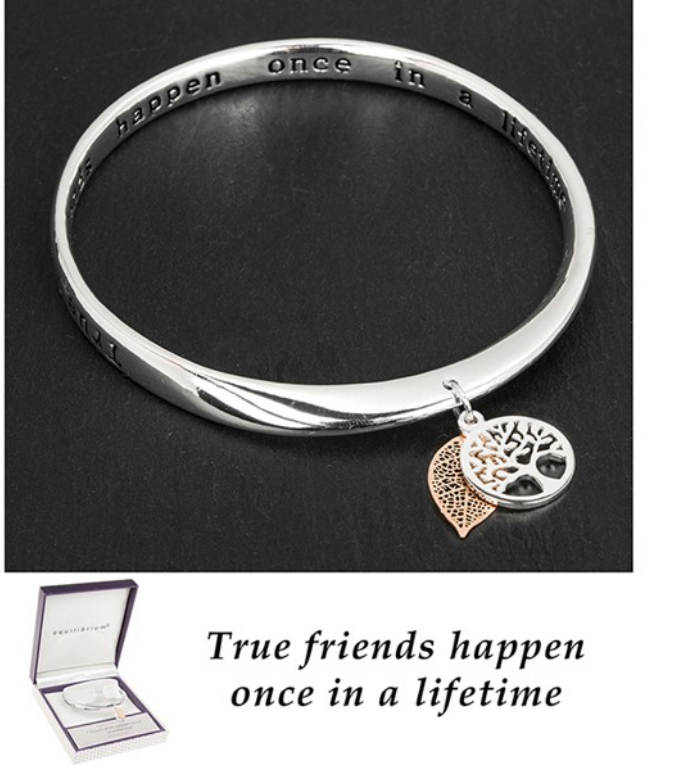 2 Tone Tree of Life Friendship Bangle (4923584970823)
