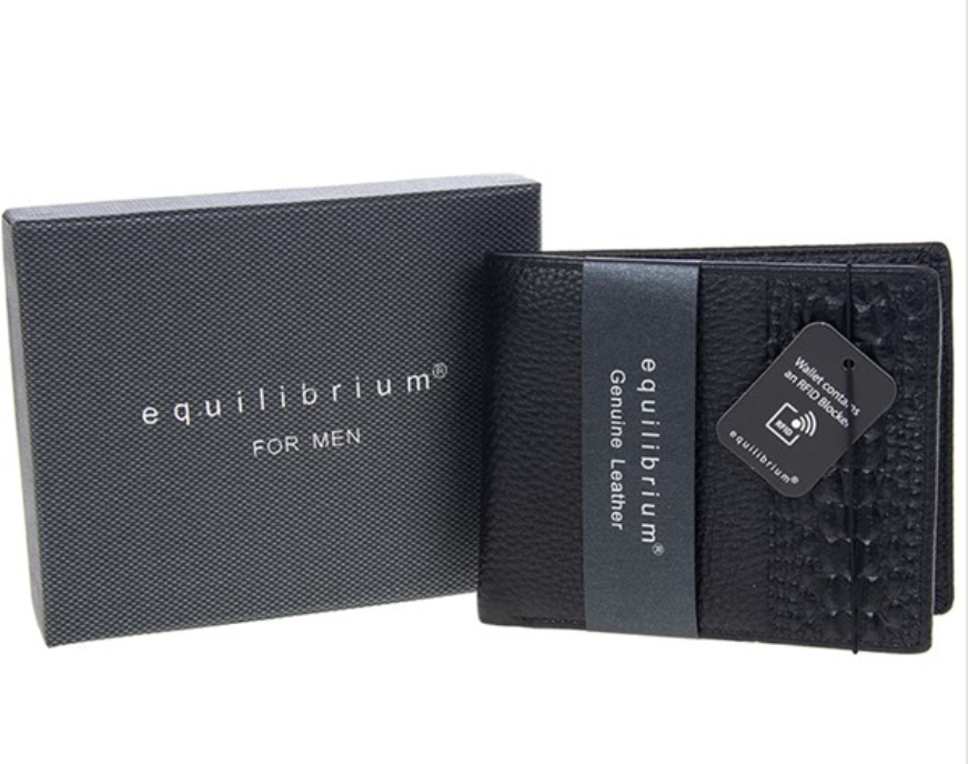 Cracked Effect RFID Wallet Black (6638260289607)