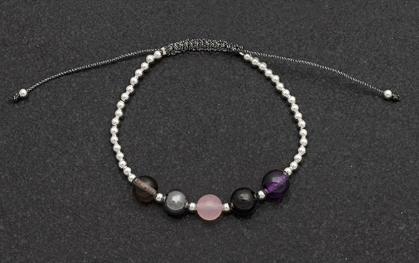 Gem Stone Woven Bracelet Protection