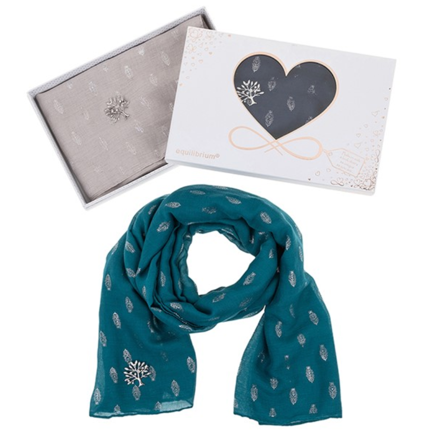 Tree Leaves Scarf & Brooch Set