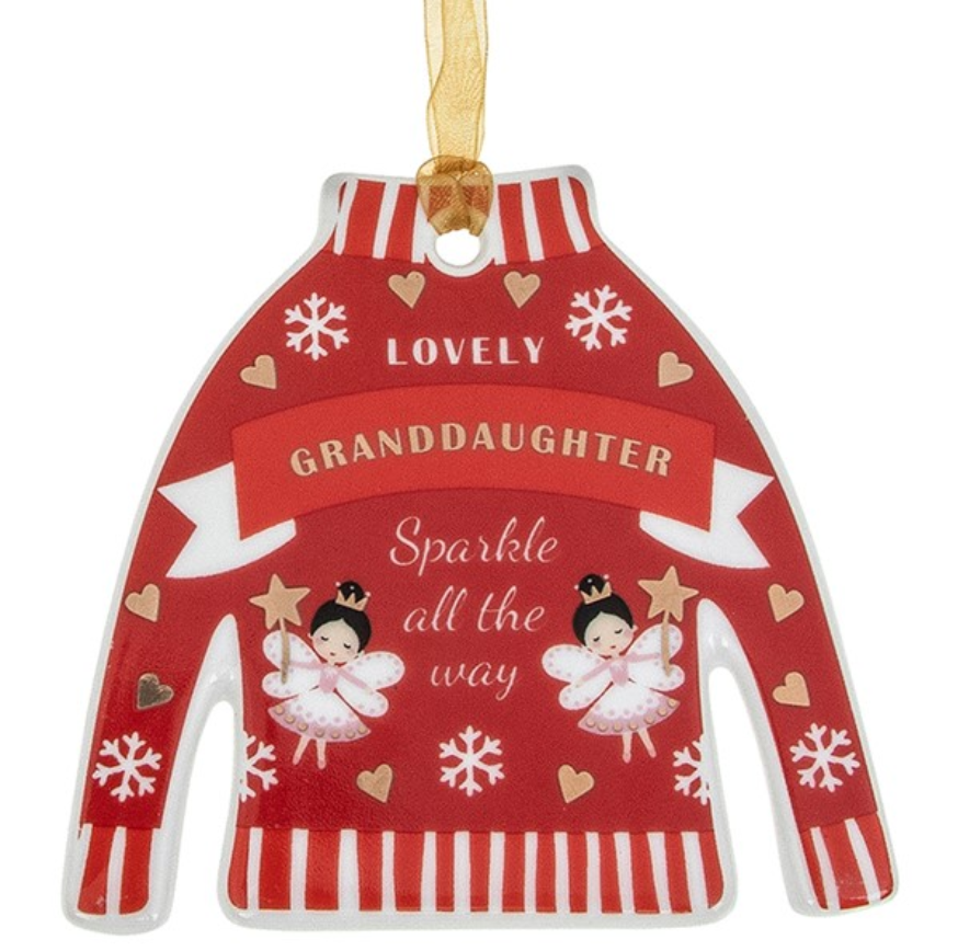 Xmas Jumper Hanging Decoration Grandaughter
