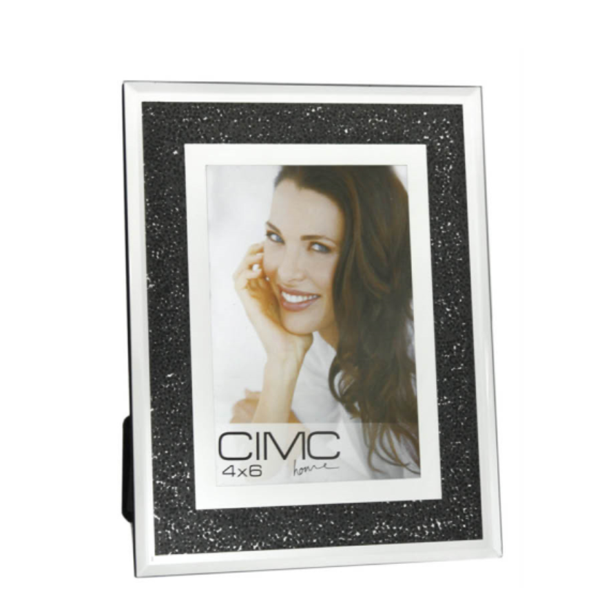 Diamond Crush Black Photo Frame 4x6