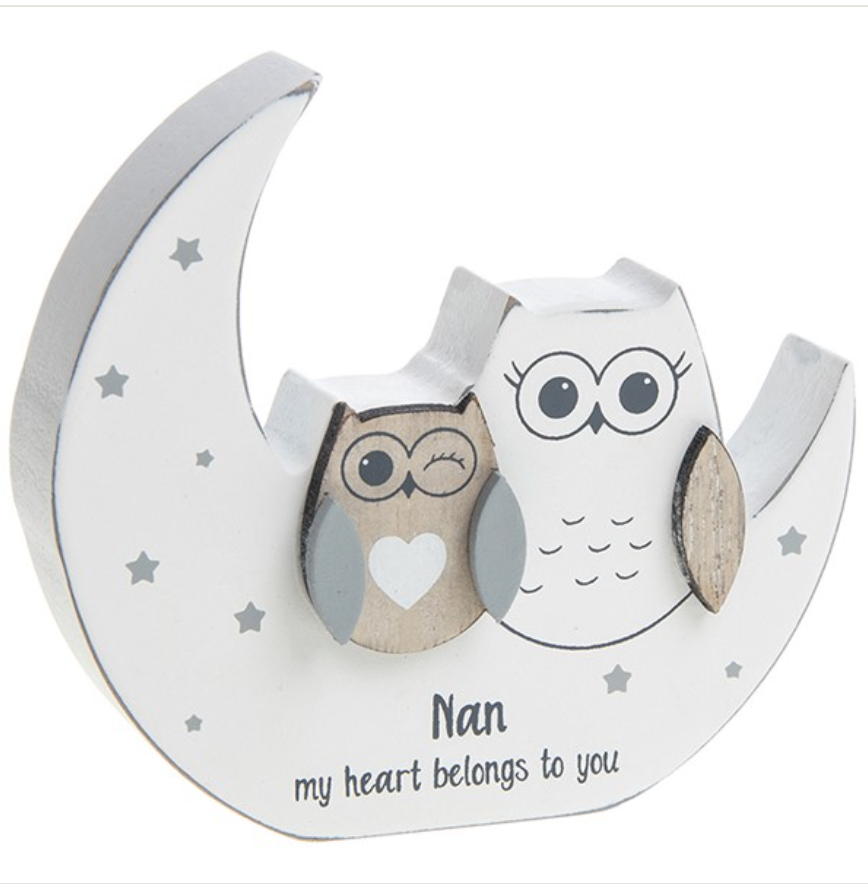 Owl Moon Plaque Nan