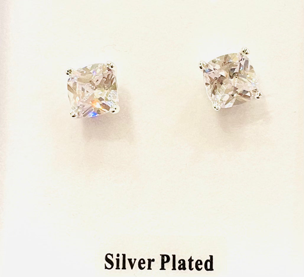 Studded Crystal Sparkle Cube Earrings